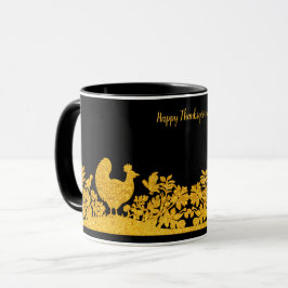 Gold Erntedank Türkei Blumenkohle Tasse
