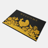 Gold Erntedank Türkei Blumenkorpat Fußmatte (Schrägansicht)