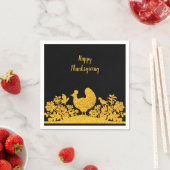 Gold Erntedank Türkei Floral Napkins Serviette (Beispiel)