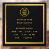 Gold || Eröffnungszeit mit Logobetriebszeiten Wind Fensteraufkleber (Blatt 2)