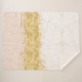 Gold erröten rosa Aquarell-Zauber Sherpadecke (Vorderseite (Horizontal))