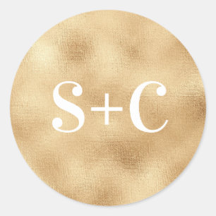 Gold Erstmalige personalisierte Hochzeitsticker Runder Aufkleber