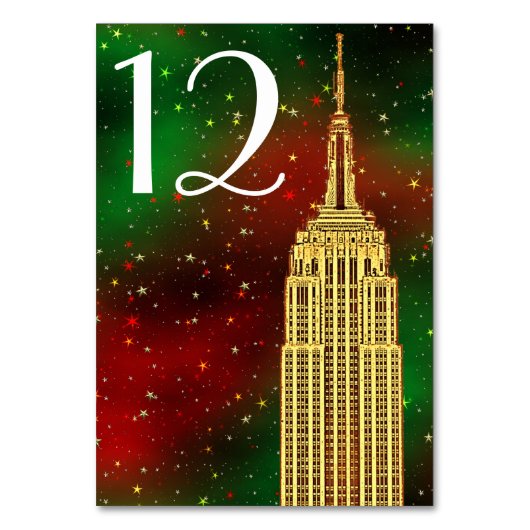 Gold ESB Skyline #2 Weihnachtsstern Tischnummer (Vorderseite)