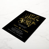 GOLD Essen Drink und Beängstigend Halloween Bash P Folieneinladung (Gedreht)