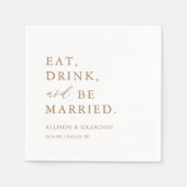 Gold essen Drink und Verheiratet Hochzeit Bar Napk Serviette (Vorderseite)