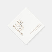 Gold essen Drink und Verheiratet Probe Abendessen Serviette (Ecke)