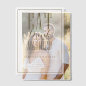 Gold essen, trinken und Verheiratet Hochzeit sein Pergament Einladungen (Versatz (Ehepaar))