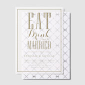 Gold essen, trinken und Verheiratet Hochzeit sein Pergament Einladungen (Versetzt (Einladung))