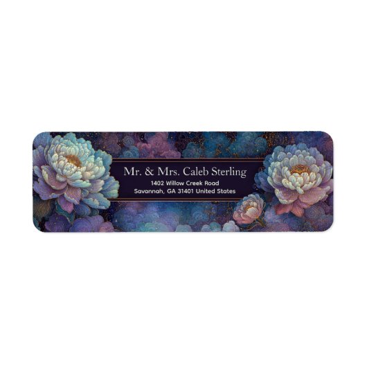 Gold Etched Lavender Teal Peony Border (Vorne)