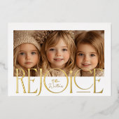 Gold Etched RejoyChristmas Card Folieneinladung (Vorderseite)
