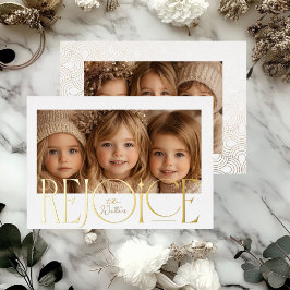 Gold Etched RejoyChristmas Card Folieneinladung