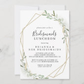 Gold Eucalyptus Bridesmaids Luncheon Dusche Einladung (Vorderseite)
