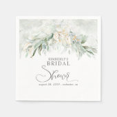 Gold Eucalyptus Greenery Boho Brautparty Serviette (Vorderseite)