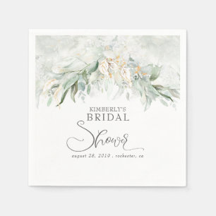 Gold Eucalyptus Greenery Boho Brautparty Serviette