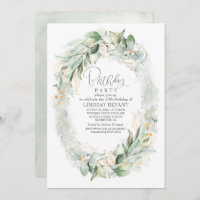 Gold Eucalyptus Greenery Wreath Boho Birthday