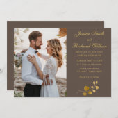 Gold Eucalyptus Wedding FOTO Einladung (Vorne/Hinten)