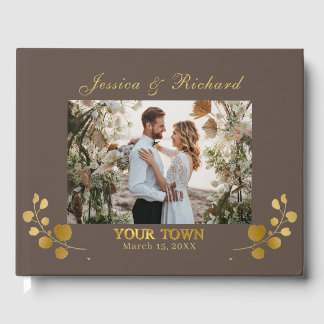 Gold Eucalyptus Wedding FOTO Gästebuch