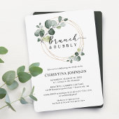 Gold Eukalyptus Brunch and Bubbly Brautparty Einladung