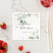 Gold Eukalyptus Calligraphy Brautparty Napkins Serviette (Beispiel)