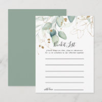 Gold Eukalyptus Calligraphy Bucket List Cards