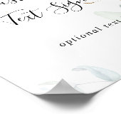 Gold Eukalyptus Calligraphy Custom Text Sign Poster (Ecke)