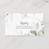 Gold Eukalyptus Calligraphy Wedding Gift Registry Begleitkarte (Vorderseite)