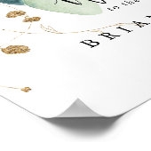 Gold Eukalyptus Calligraphy Wedding Welcome Sign Poster (Ecke)