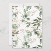 Gold Eukalyptus Elegant Details Website Hochzeit Einladung (Rückseite)