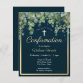 Gold Eukalyptus Floral First Confirmation Budget (Vorne/Hinten)