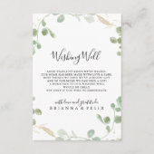 Gold Eukalyptus Foliage Hochzeit wünschend gut Begleitkarte (Vorderseite)