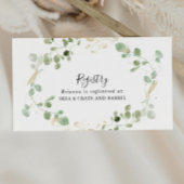 Gold Eukalyptus Foliage Wedding Gift Registry Begleitkarte