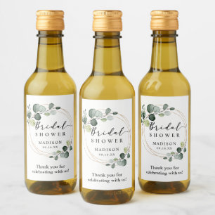 Gold-Eukalyptus-Grün für Brautparty-Geschenke Weinetikett