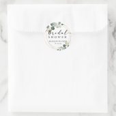 Gold Eukalyptus Grünes Brautparty Gefallen Runder Aufkleber (Tasche)