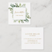 Gold| Eukalyptus-Grünfolien Quadratische Visitenkarte (Vorne/Hinten)