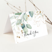 Gold Eukalyptus-Kalligrafie Dankeskarte