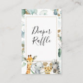 Gold Eukalyptus Safari Windelwulst Beilage Visitenkarte (Rückseite)