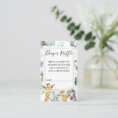 Gold Eukalyptus Safari Windelwulst Beilage Visitenkarte (Stehend Vorderseite)