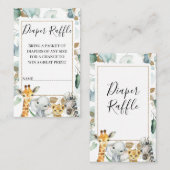 Gold Eukalyptus Safari Windelwulst Beilage Visitenkarte (Vorne/Hinten)