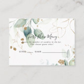 Gold Eukalyptus schätzt die Anzahl der Spielkarten Visitenkarte (Vorderseite)