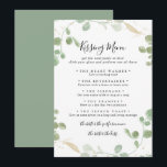 Gold Eukalyptus Wedding Kissing Menu Game Card<br><div class="desc">Diese goldene eucalyptus Hochzeitskissingkarte eignet sich perfekt für einen rustikalen Hochzeitsempfang. Das Design zeichnet sich durch Aquarell Eukalyptus grünes Blattwerk mit goldenen Konfetti aus.</div>