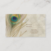 Gold Exotic Peacock Feather Glam Refer a Friend Empfehlungskarte (Rückseite)