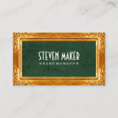 Gold Extravagante Grenze | Grüne Textur Visitenkarte (Vorderseite)