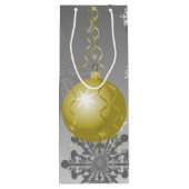 Gold Extravagante Weihnachtsgeschenktasche Geschenktüte Für Weinflaschen (Rückseite)