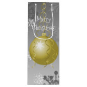 Gold Extravagante Weihnachtsgeschenktasche Geschenktüte Für Weinflaschen (Vorderseite)