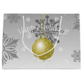 Gold Extravagante Weihnachtsgeschenktasche Große Geschenktüte (Vorderseite)