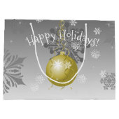 Gold Extravagante Weihnachtsgeschenktasche Große Geschenktüte (Rückseite)