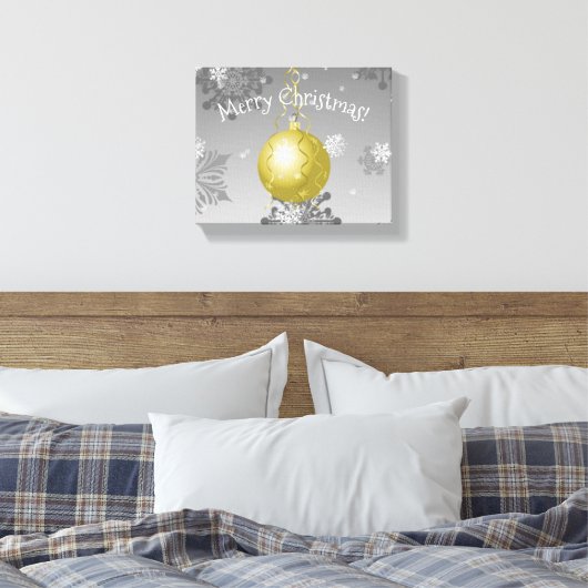 Gold Extravagante Weihnachtsschmuck Canvas Print Leinwanddruck (Insitu (Schlafzimmer))