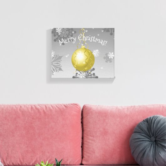 Gold Extravagante Weihnachtsschmuck Canvas Print Leinwanddruck (Insitu (Wohnzimmer))