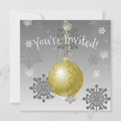 Gold Extravagante Weihnachtsschmuck Einladung (Vorderseite)