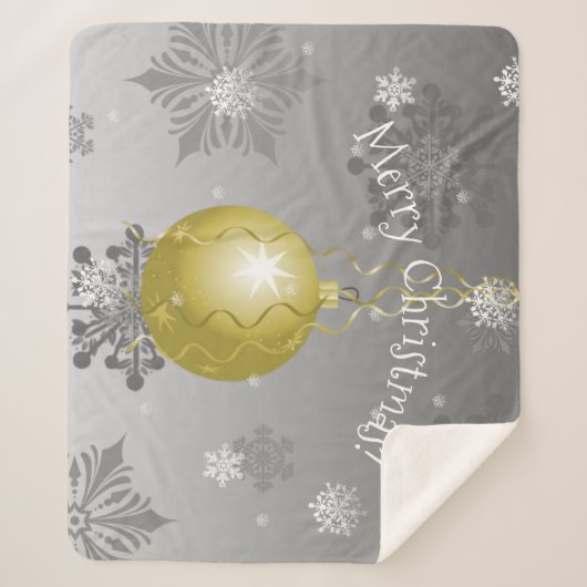 Gold Extravagante Weihnachtsschmuck Sherpa Blanket Sherpadecke (Vorderseite)